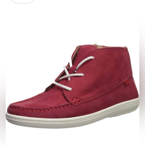 Marc Joseph | Brownish Red Grainy Leather Preppy High Top Bootie Kids Unisex Sz5 - Picture 1 of 14
